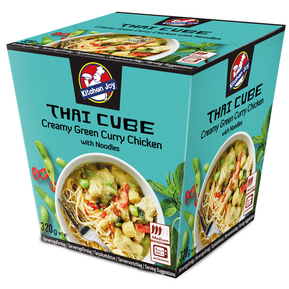 320g Kitchen Joy Thai-Cube Creamy Green Curry -kanaa ja nuudeleita, pakaste