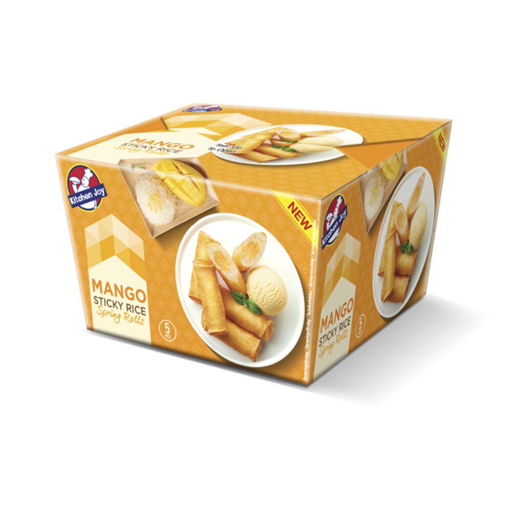 Kitchen Joy Rapea paistettu kääryle, jossa mangoa ja tahmeaa kookosriisiä, pakasteateria 200g