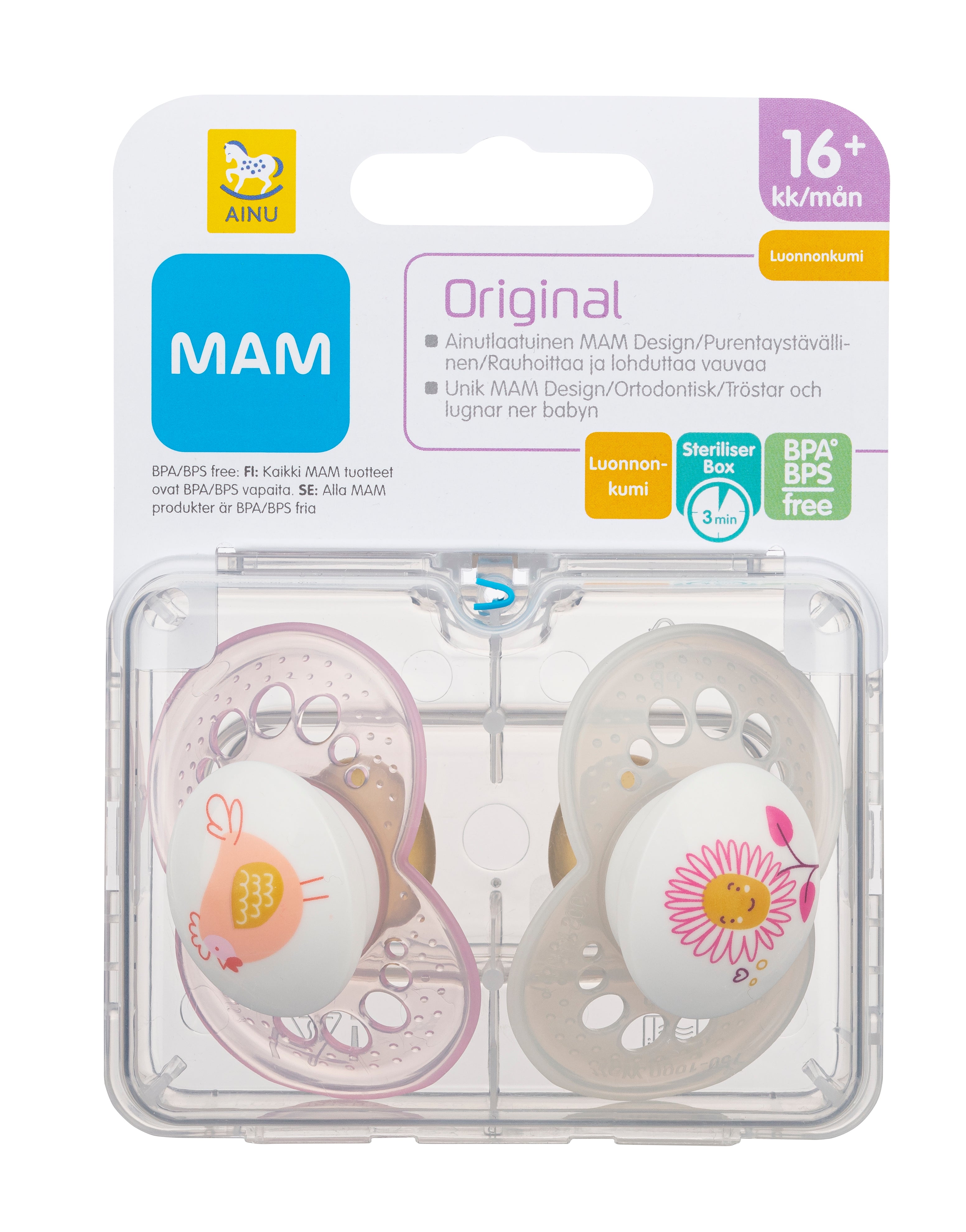 Ainu Mam Original +16kk luonnonkumi 2kpl tutti