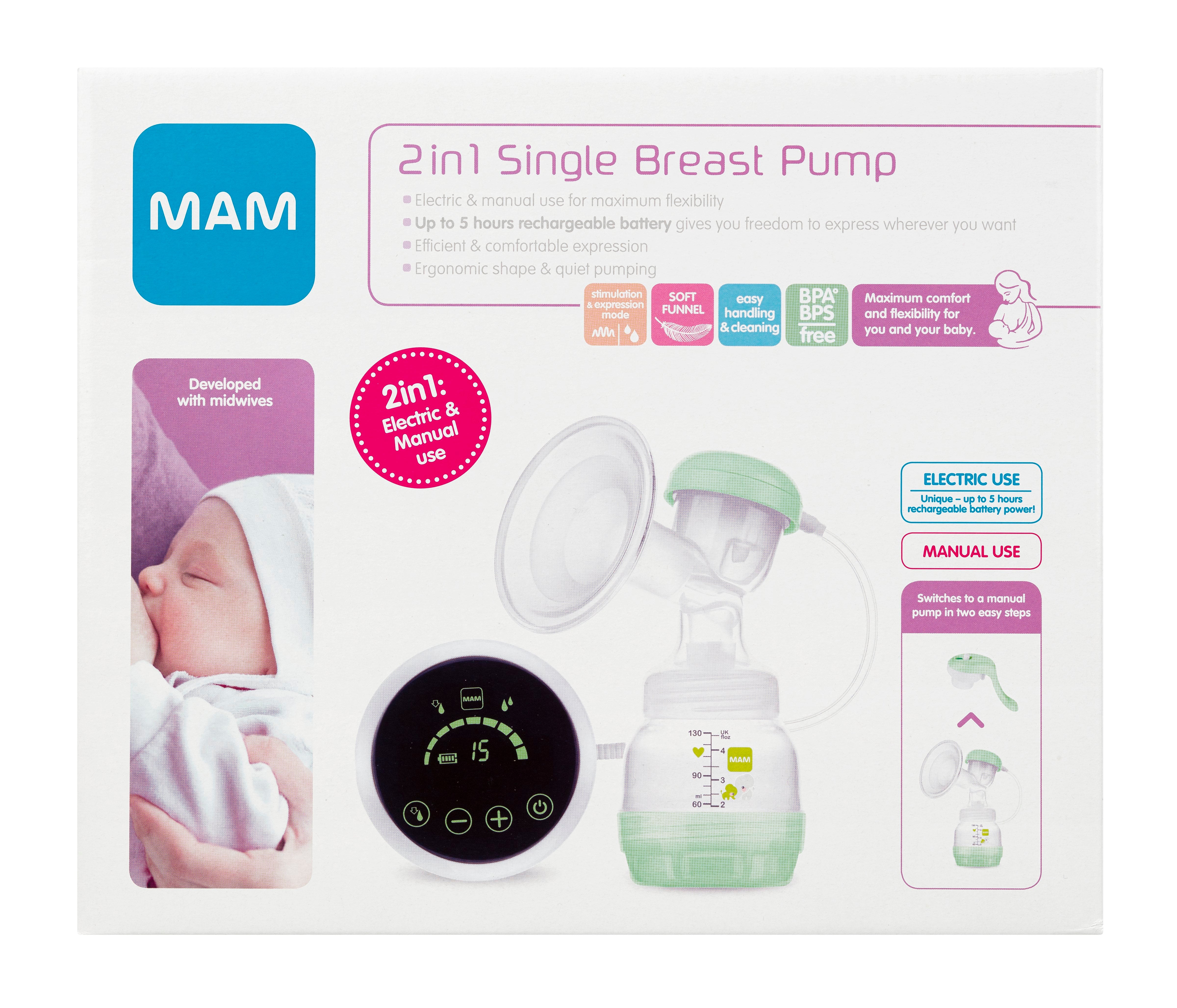 Ainu Mam 2in1 Single Sähkökäyttöinen rintapumppu