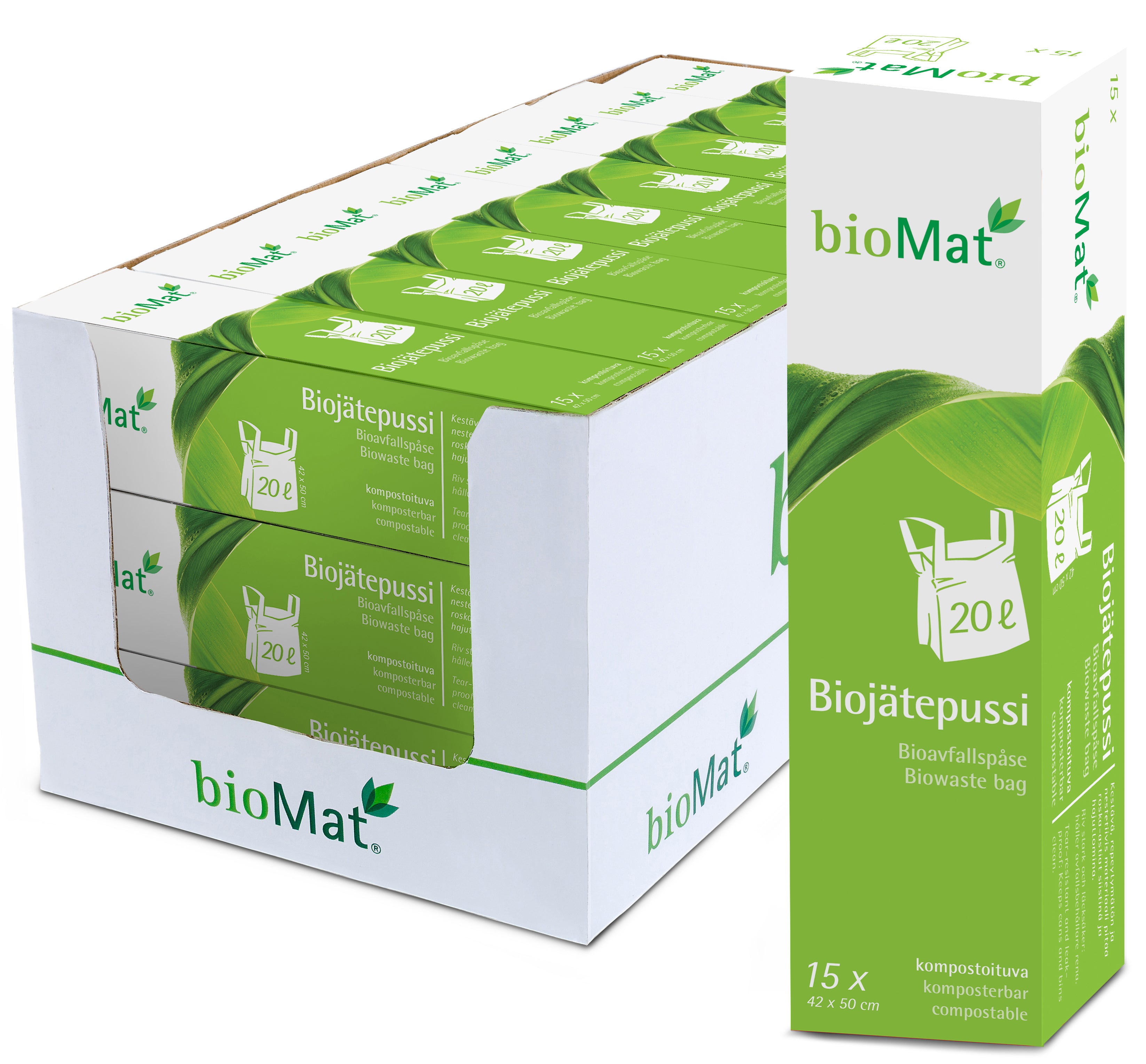 BIOMAT® Biojätekassi 20L 15kpl/rll