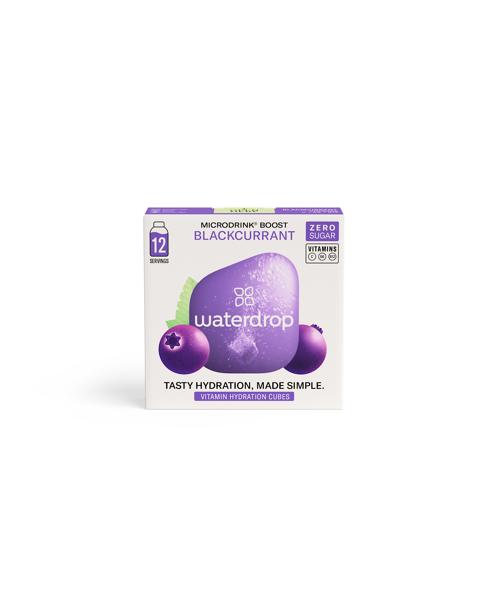 Waterdrop Microdrink Mustaherukka Nesteyttävä porekuutio 12 x 2g