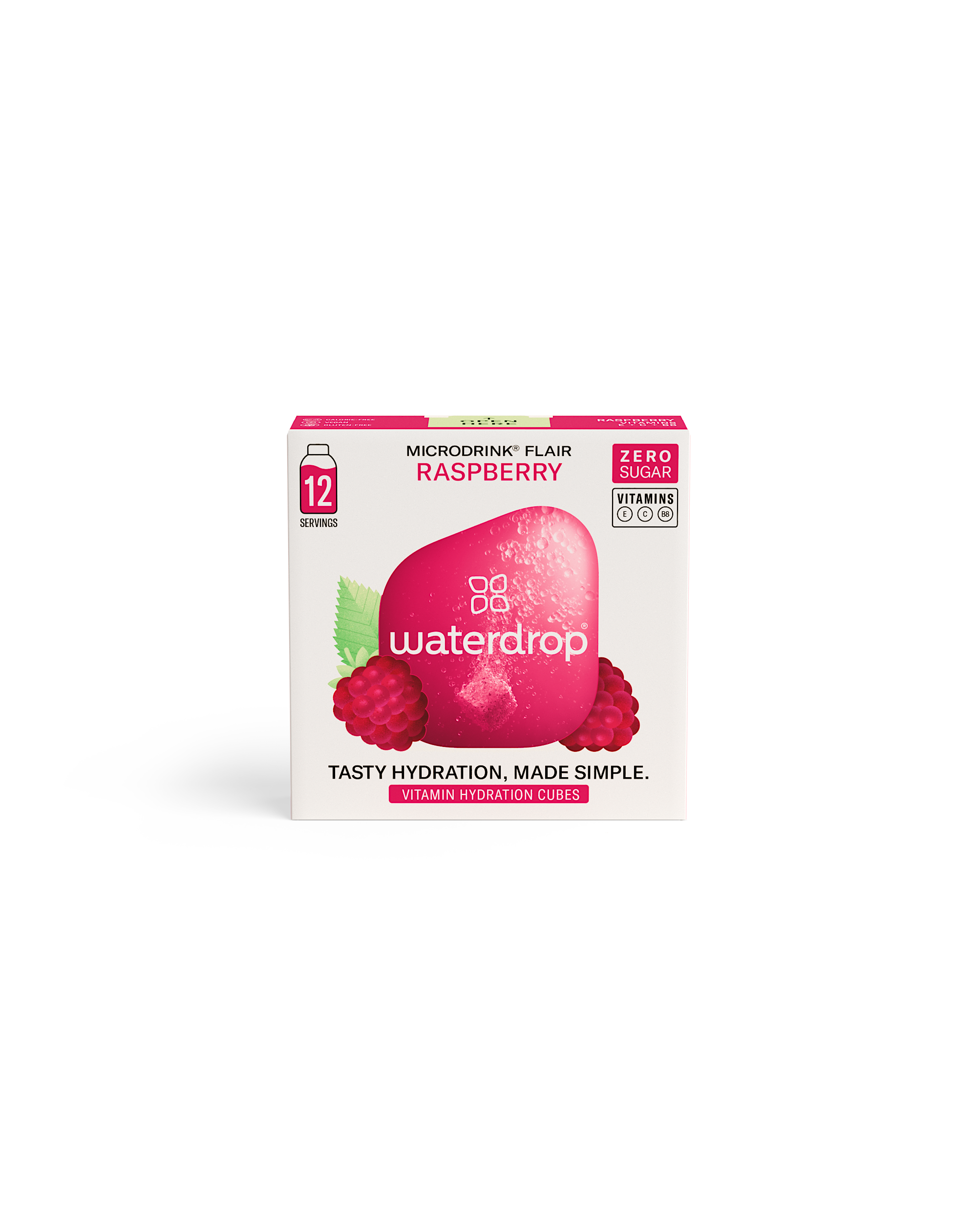 Waterdrop Microdrink Rasberry vadelman makuinen porekuutio 12x2,1g
