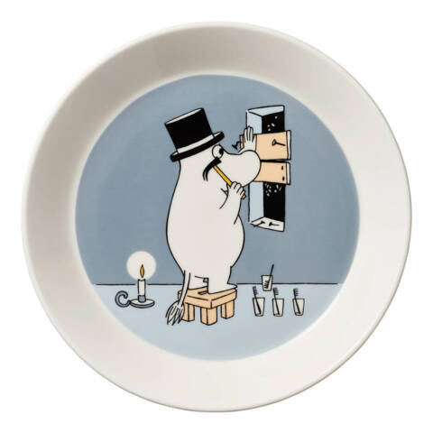 Moomin plate 19cm Moominpappa grey