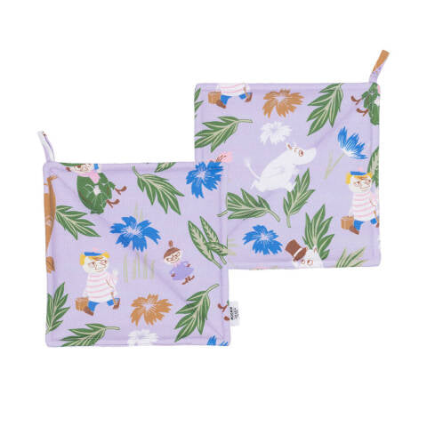 Moomin pot holder set 22x22cm prple 2pcs