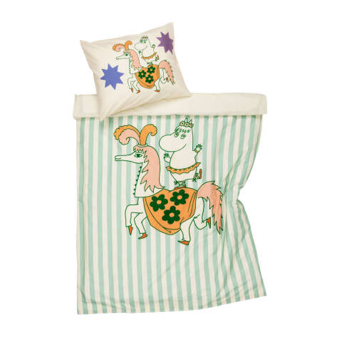 Moomin bedset 120x160 Circus stripe GOTS