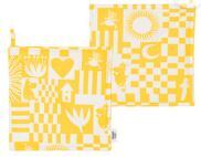 Moomin pot holder set Party yellow