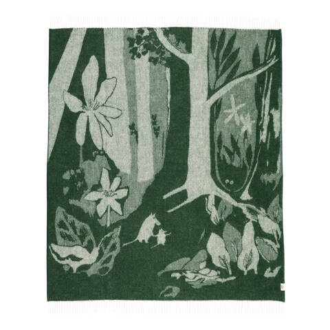 Moomin wool throw green 130x170