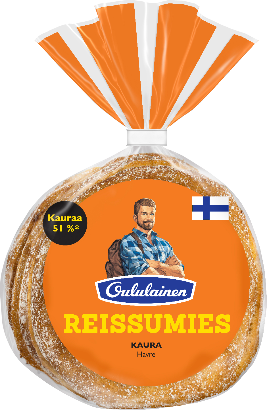 Oululainen Reissumies Kaura 4kpl 275g, kauraleipä
