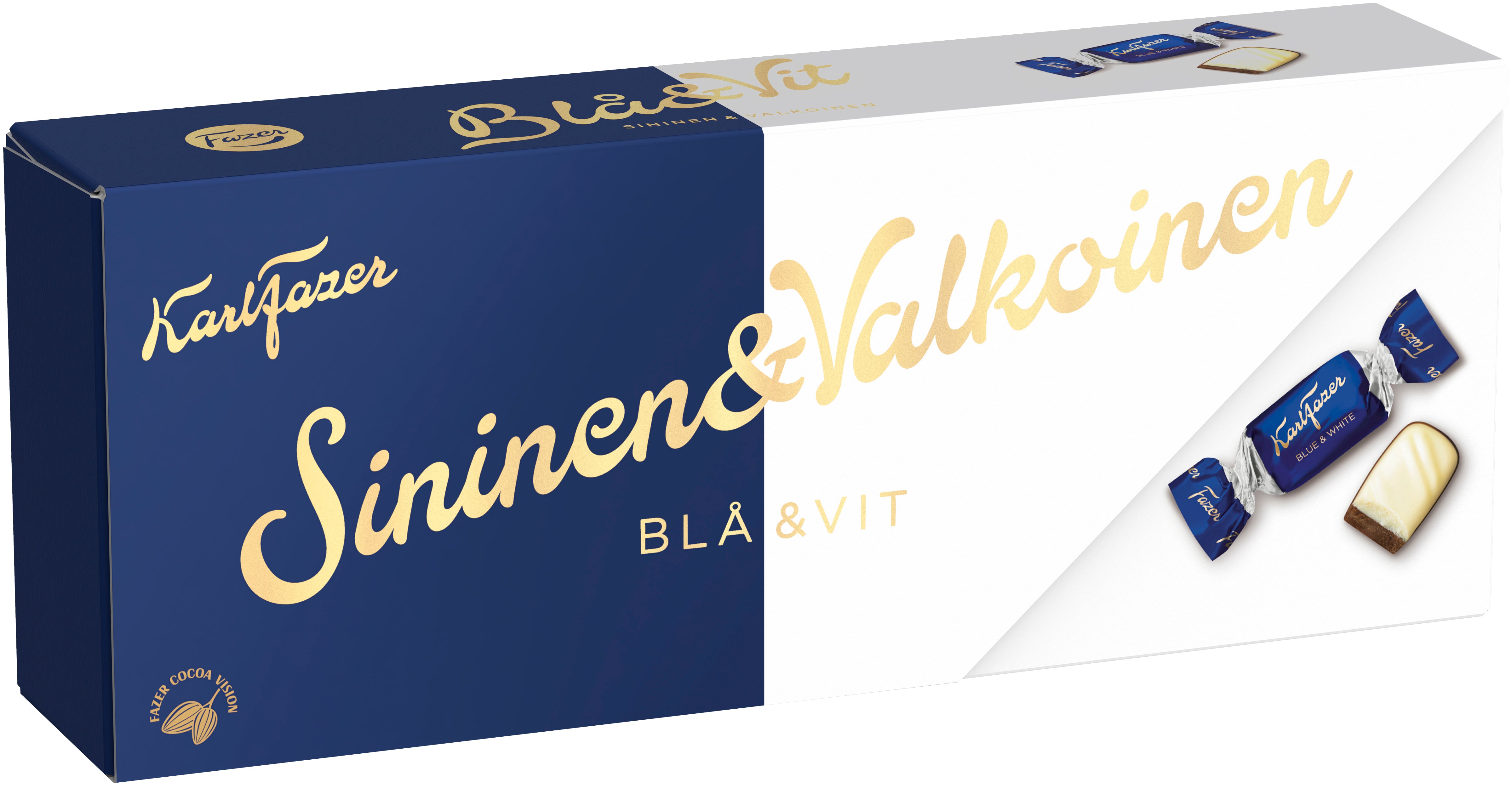 Karl Fazer maitosuklaa ja valkosuklaa konvehteja 250g