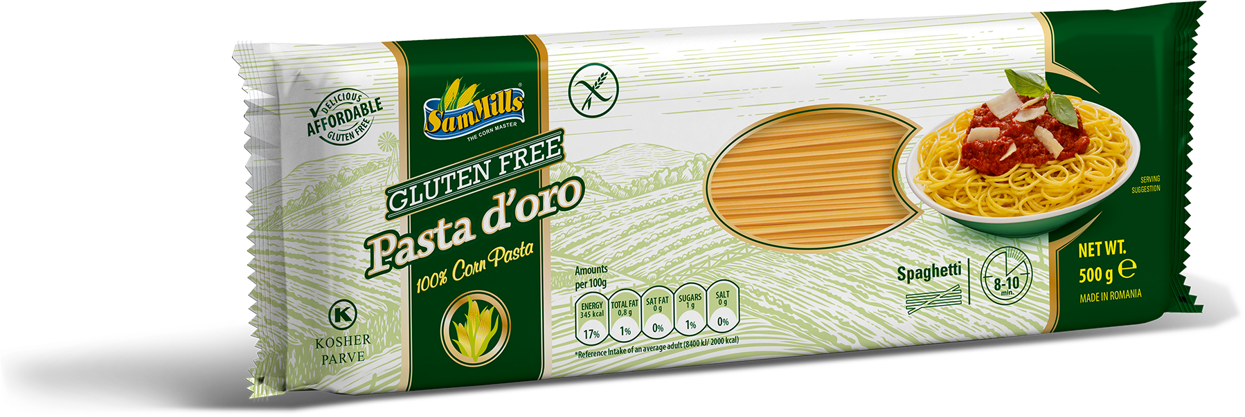 SamMills Pasta D'oro 500g spaghetti luontaisesti gluteeniton pasta
